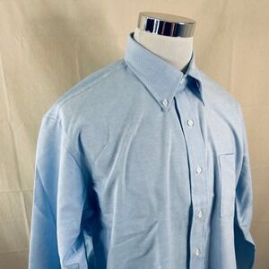 NWOT Alexander Lloyd 17.5 37/38 Tall Oxford Dress Shirt Blue Button Down Mens
